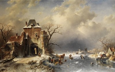 Holländische Winterlandschaft von Charles Henri Joseph Leickert